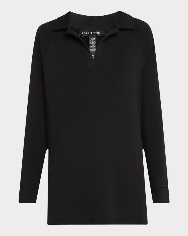 Raglan-Sleeve Brushed Terry Top